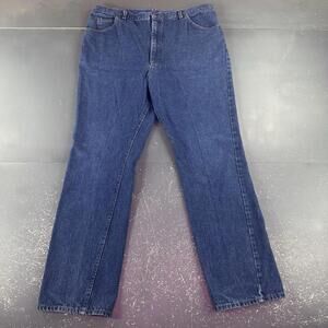VTG Lee Riders Jeans Mens 40x34 Blue Dark Wash 80s Straight Union Made USA